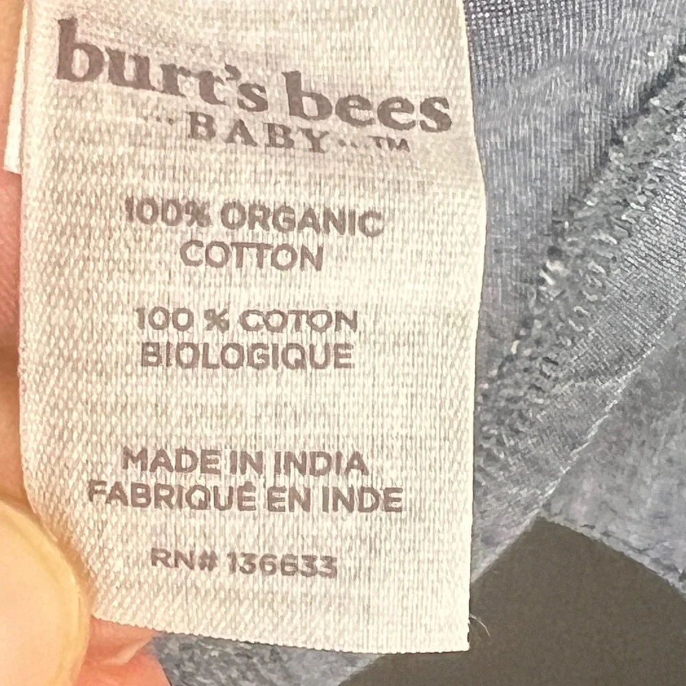 Burts Bees Baby Boys Blue Organic Cotton Chambray Button Down Shirt Sz 12 Months